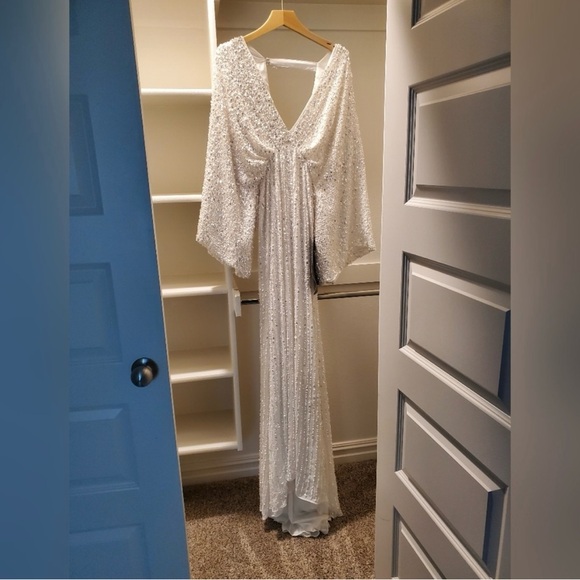 ASOS Ciara White Sequin Wedding Dress - Picture 10 of 12